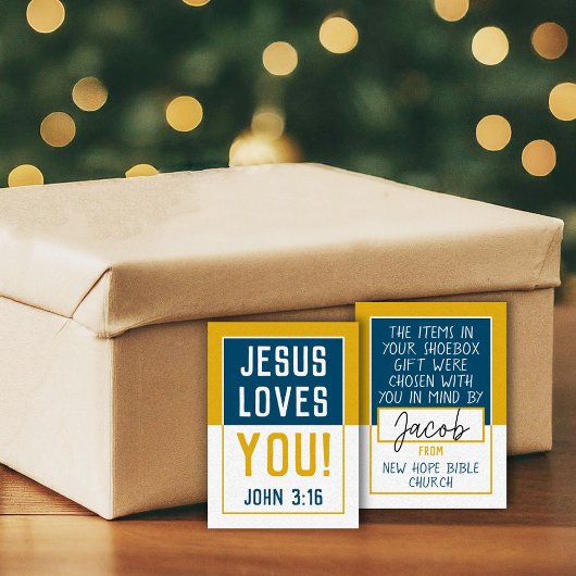 Shoebox-Karte "Made for you" - Navy/Gold Mitteilungskarte