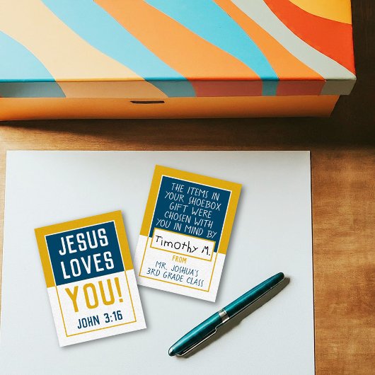 Shoebox-Karte "Made for you" - Navy/Gold Mitteilungskarte