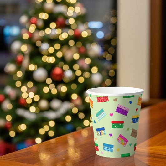 Shoebox Liebe Paper Cup - Grün Pappbecher