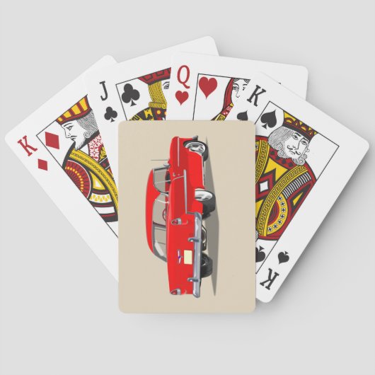 Shoebox Spielkarten 1955 rot (Rückseite)