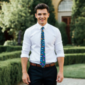 Shoebox Star Neck Tie - Blue Krawatte