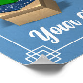 Shoebox Thermometer Poster - Blau (Ecke)