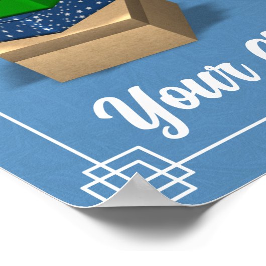 Shoebox Thermometer Poster - Blau (Ecke)