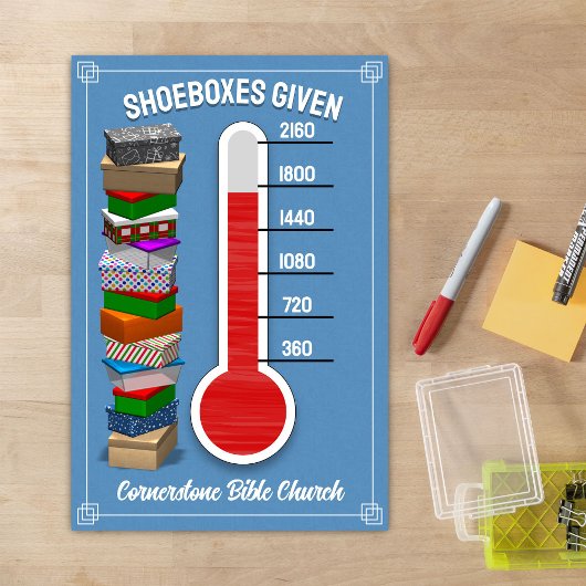 Shoebox Thermometer Poster - Blau
