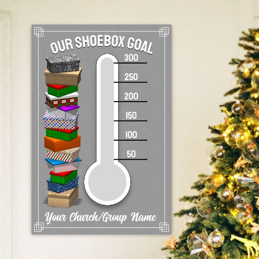 Shoebox Thermometer Poster - Grau