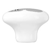 Shoemaker Butterfly-Schattenmonogramm Keramikknauf (Seitenansicht)