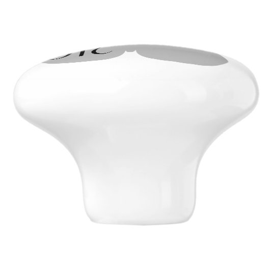 Shoemaker Butterfly-Schattenmonogramm Keramikknauf (Seitenansicht)