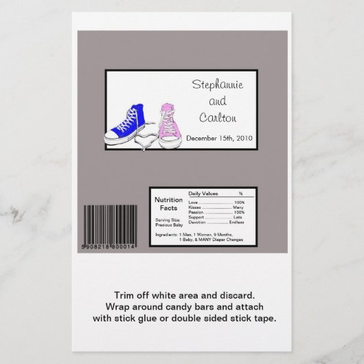 Shoes Blue/Pink Hershey's Large Bar Wrapper Flyer (Vorne)