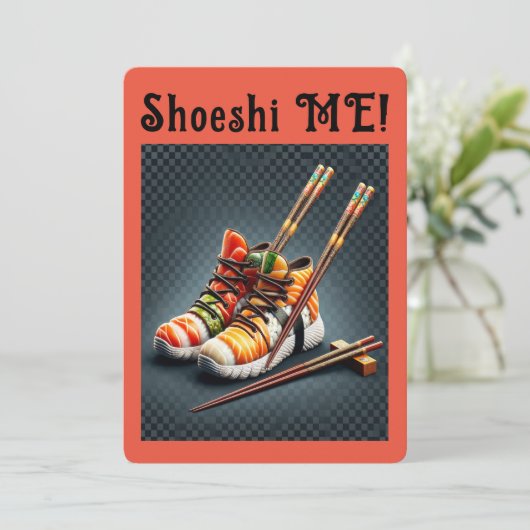 Shoeshi ME - Einzigartig Sushi Sneaker Einladung (Stehend Vorderseite)