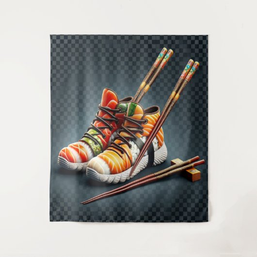 Shoeshi ME - Einzigartig Sushi Sneaker Wandteppich (Vorderseite)