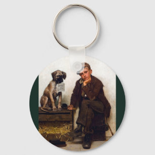 Shoeshine Junge u. Hundw/Sign ~ John George Brown Schlüsselanhänger