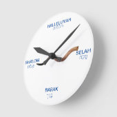 Shofar Greetings Wall Clock Runde Wanduhr (Winkel)