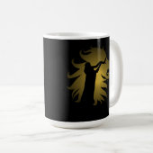 Shofar in the Lion of Judah in Gold Kaffeetasse (VorderseiteRechts)