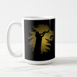 Shofar in the Lion of Judah in Gold Kaffeetasse
