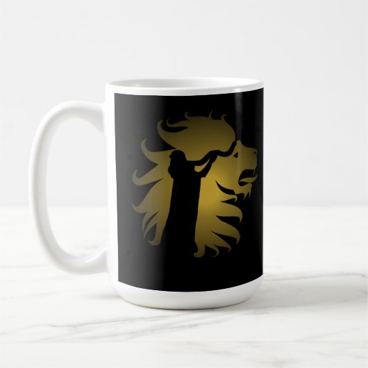 Shofar in the Lion of Judah in Gold Kaffeetasse (Links)