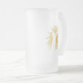 Shofar in the Lion of Judah in Gold Mattglas Bierglas (VorderseiteRechts)