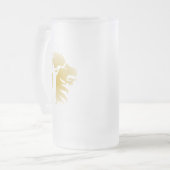 Shofar in the Lion of Judah in Gold Mattglas Bierglas (Vorderseite Links)