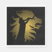Shofar in the Lion of Judah in Gold Serviette (Vorderseite)
