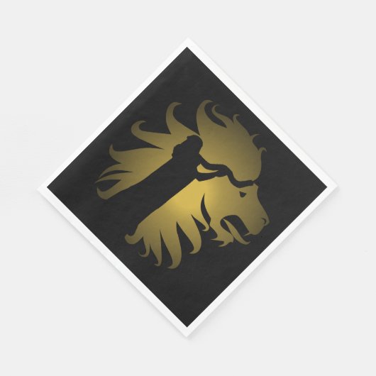 Shofar in the Lion of Judah in Gold Serviette (Ecke)