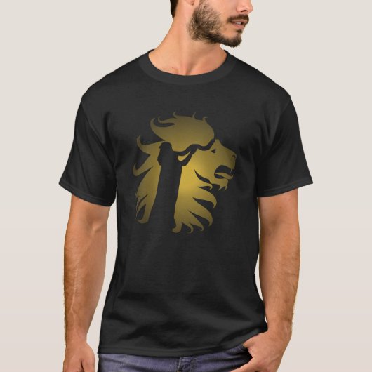 Shofar in the Lion of Judah in Gold T-Shirt (Vorderseite)