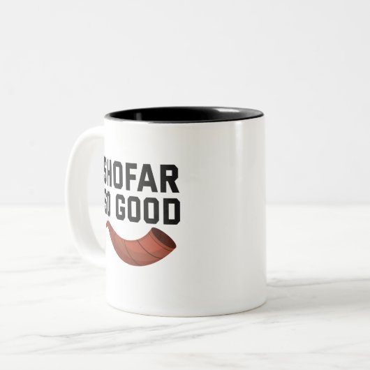 Shofar So Good Funny Hanukkah Jewish Holiday Gift Zweifarbige Tasse (Vorderseite Links)