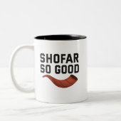Shofar So Good Funny Hanukkah Jewish Holiday Gift Zweifarbige Tasse (Links)