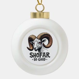 Shofar so gute jüdische Ziege Hanukkah Liebhaber Keramik Kugel-Ornament