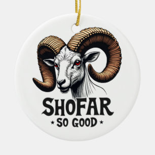 Shofar so gute jüdische Ziege Hanukkah Liebhaber Keramik Ornament