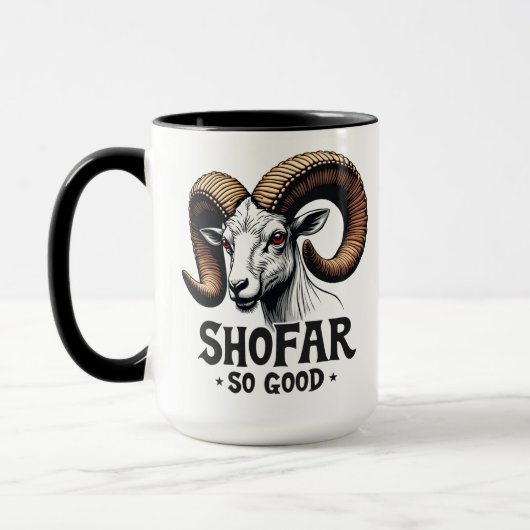 Shofar so gute jüdische Ziege Hanukkah Liebhaber Tasse (Links)
