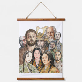 Shogun - Collage Wandteppich Mit Holzrahmen
