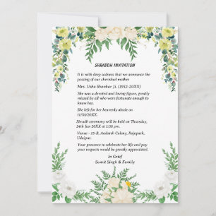 Shok Sandesh Hindu Shraddh Einladung