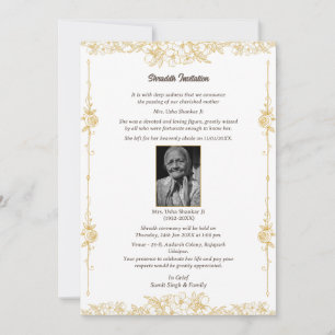 Shok Sandesh Hindu Shraddh Einladung