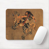 Shoki, das einen Shishi Löwe reitet Mousepad (Mit Mouse)