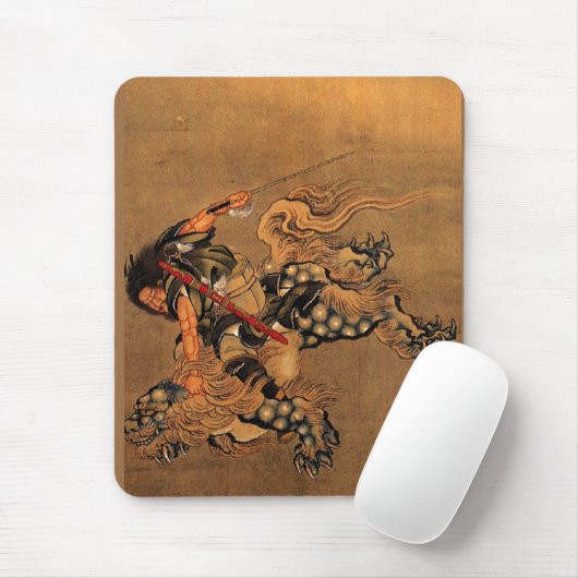 Shoki, das einen Shishi Löwe reitet Mousepad (Mit Mouse)