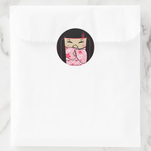 "Shokio" Mayumi Giggles Runder Aufkleber (Tasche)