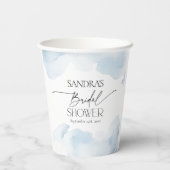 Shon on Cloud Nine Dusty Blue Sky Brautparty Pappbecher (Rückseite)