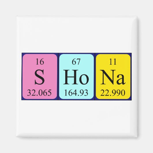 Shona-Periodenmagnet Magnet (Vorne)
