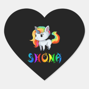 Shona Unicorn Herz-Aufkleber