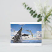 Shonisaurus Dinosaur Überraschungsangriff Postkarte (Stehend Vorderseite)