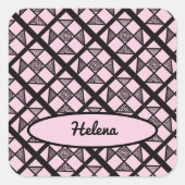 Shoo Fly Patchwork Quilt Quadratischer Aufkleber (Vorderseite)