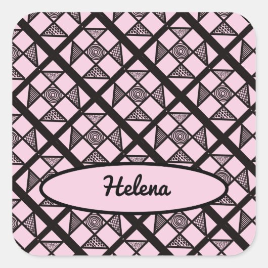 Shoo Fly Patchwork Quilt Quadratischer Aufkleber (Vorderseite)