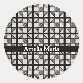 Shoofliege-Patchwork-Block Runder Aufkleber