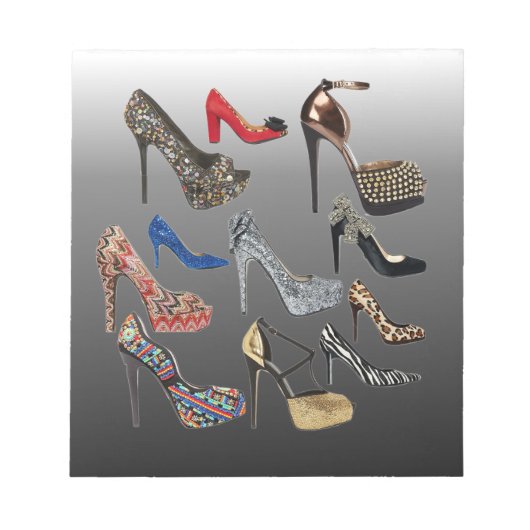 ShooHigh Heels Collage anpassen Notizblock (Vorderseite)