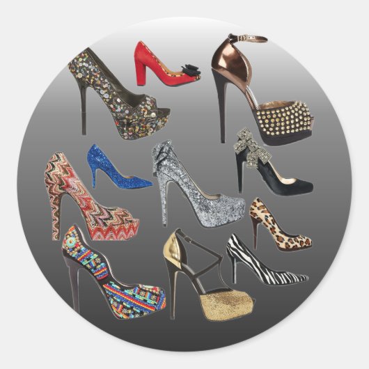 ShooHigh Heels Collage anpassen Runder Aufkleber (Vorderseite)