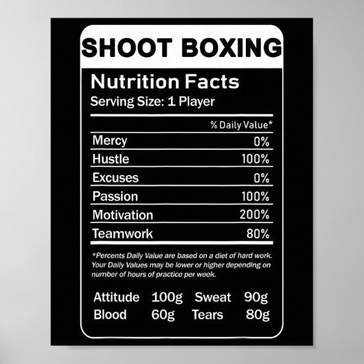 Shoot Boxing Nutrition Fakten Poster (Vorne)