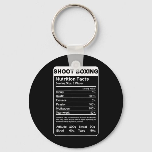 Shoot Boxing Nutrition Fakten Schlüsselanhänger (Vorderseite)