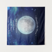 "Shoot for Moon" Zitat mit Vollmond Wandteppich (Vorderseite (Horizontal))