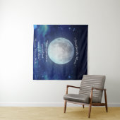 "Shoot for Moon" Zitat mit Vollmond Wandteppich (Beispiel (Horizontal))