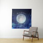 "Shoot for Moon" Zitat mit Vollmond Wandteppich (Beispiel)