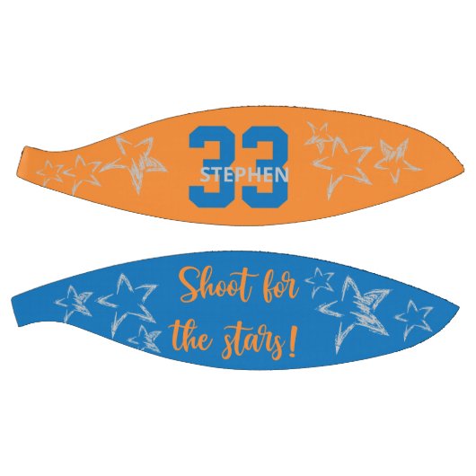 Shoot for Stars Blue Orange Gray Personalisiert Basketball (Panele)